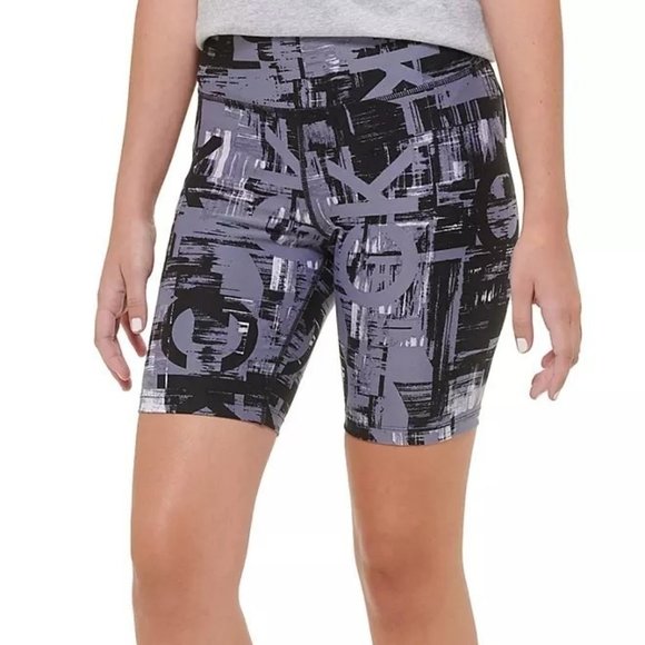 Calvin Klein Women's M Shorts Logo 7" inseam Bike Short Gray Black M - Picture 2 of 11